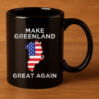 Trump Greenland Make Greenland Great Again Map 11oz C Handle Ceramic Mug
