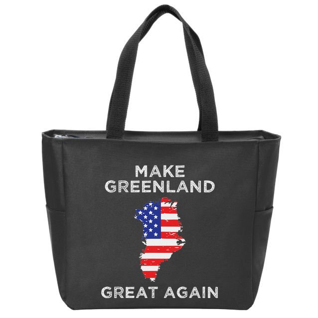 Trump Greenland Make Greenland Great Again Map Zip Tote Bag