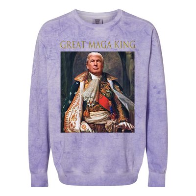 The Great Maga King Funny Trump Ultra Maga King Colorblast Crewneck Sweatshirt