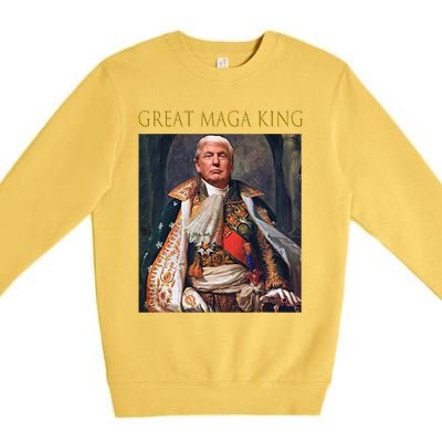 The Great Maga King Funny Trump Ultra Maga King Premium Crewneck Sweatshirt