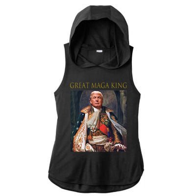 The Great Maga King Funny Trump Ultra Maga King Ladies PosiCharge Tri-Blend Wicking Draft Hoodie Tank