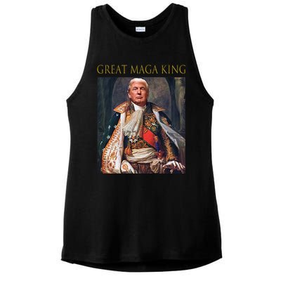 The Great Maga King Funny Trump Ultra Maga King Ladies PosiCharge Tri-Blend Wicking Tank