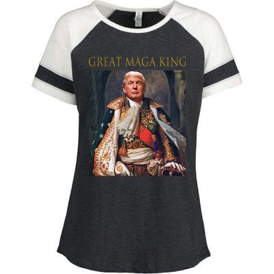 The Great Maga King Funny Trump Ultra Maga King Enza Ladies Jersey Colorblock Tee