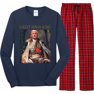 The Great Maga King Funny Trump Ultra Maga King Long Sleeve Pajama Set