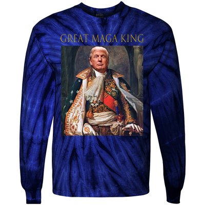 The Great Maga King Funny Trump Ultra Maga King Tie-Dye Long Sleeve Shirt