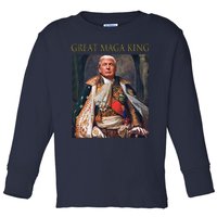 The Great Maga King Funny Trump Ultra Maga King Toddler Long Sleeve Shirt