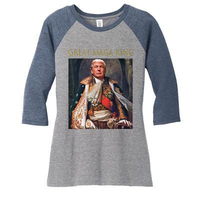 The Great Maga King Funny Trump Ultra Maga King Women's Tri-Blend 3/4-Sleeve Raglan Shirt