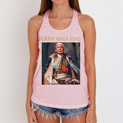 The Great Maga King Funny Trump Ultra Maga King Women's Knotted Racerback Tank