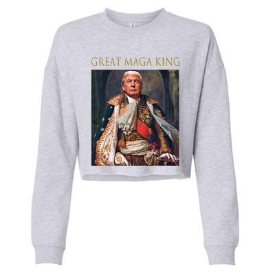 The Great Maga King Funny Trump Ultra Maga King Cropped Pullover Crew