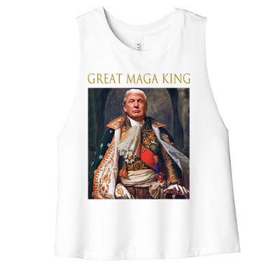 The Great Maga King Funny Trump Ultra Maga King Women's Racerback Cropped Tank