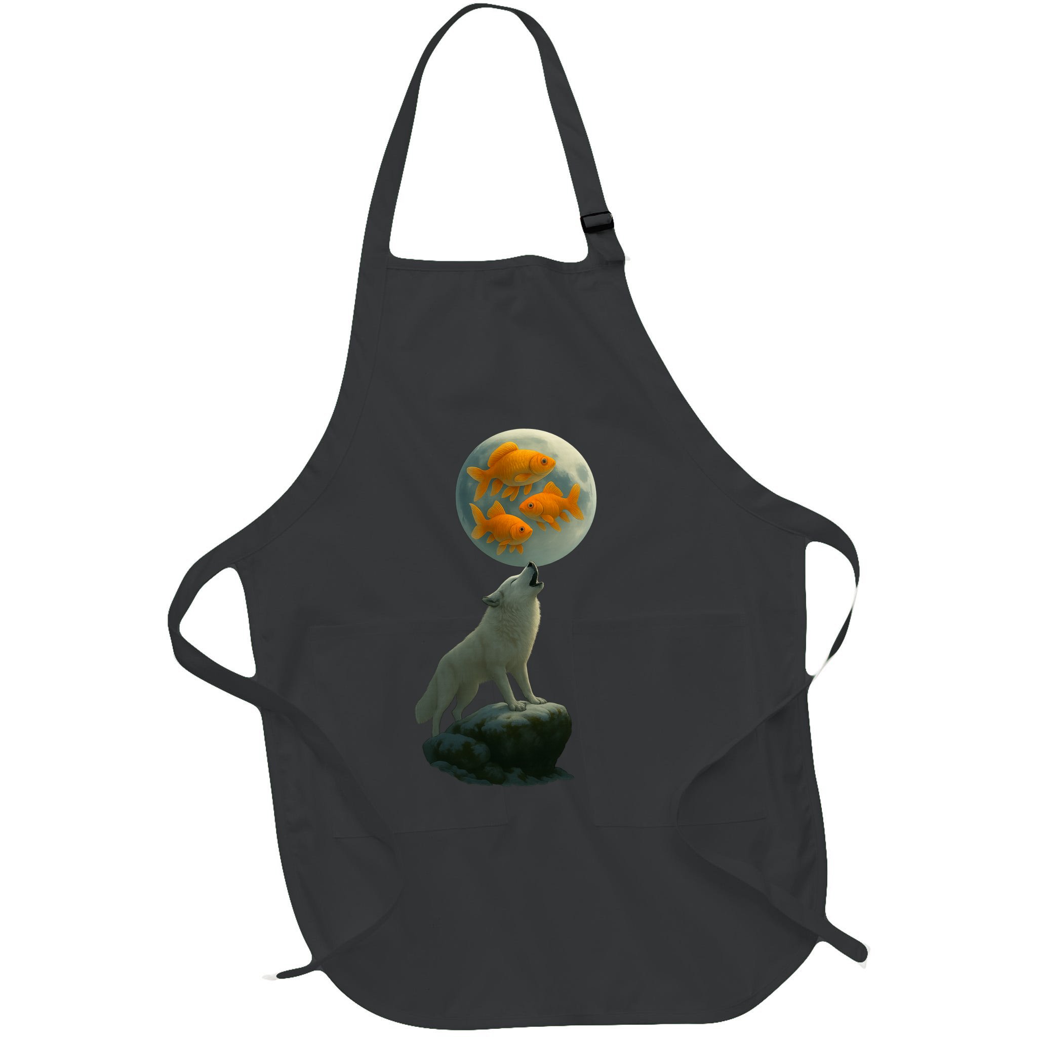 Three Goldfish Moon Apron