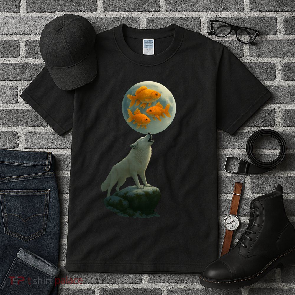 Three Goldfish Moon Tall T-Shirt