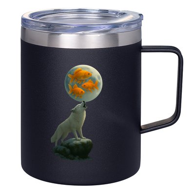 Three Goldfish Moon 12oz Stainless Steel Coffee Mug