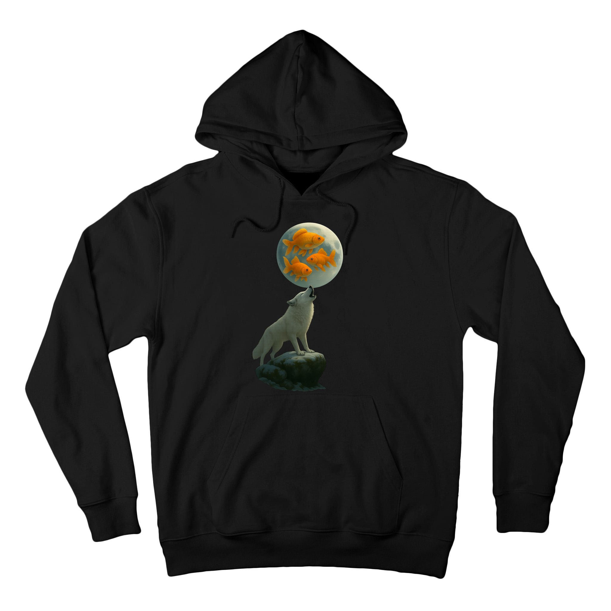 Three Goldfish Moon Tall Hoodie