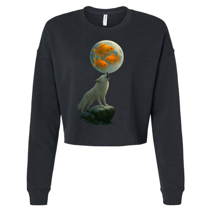 Three Goldfish Moon Cropped Pullover Crew