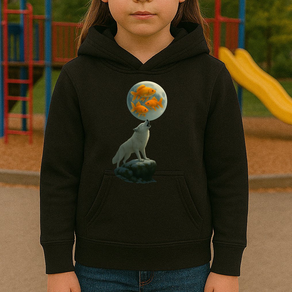 Three Goldfish Moon Kids Hoodie