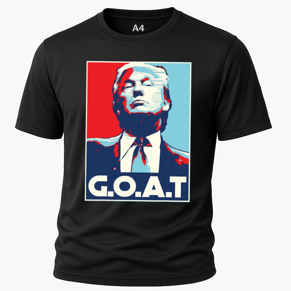 Trump Goat Middle Finger Election 2024 Republican Poster Cooling Performance Crew T-Shirt