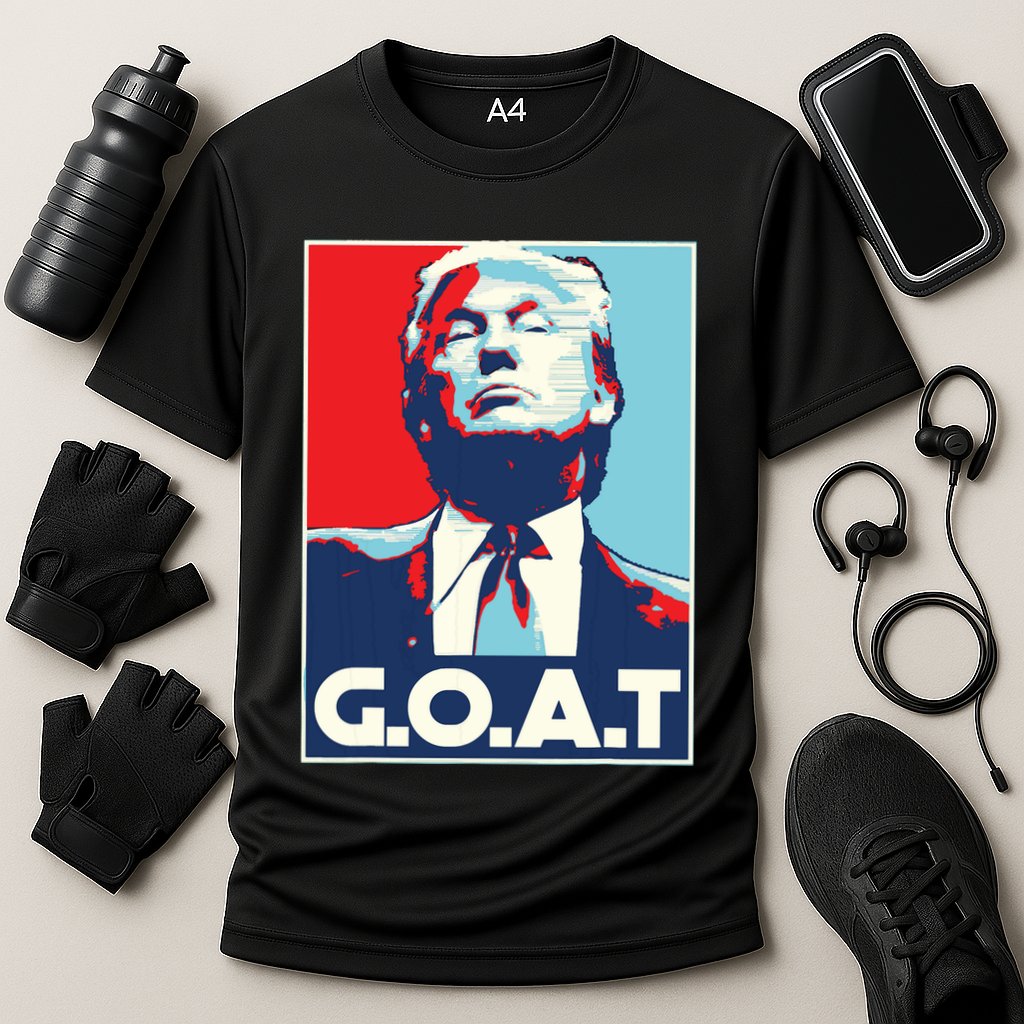 Trump Goat Middle Finger Election 2024 Republican Poster Cooling Performance Crew T-Shirt