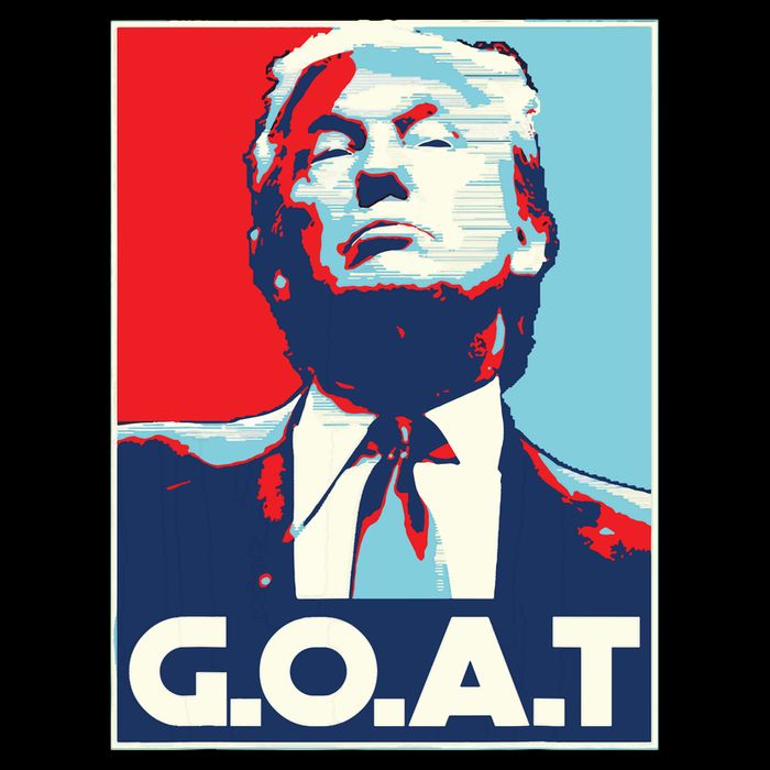 Trump Goat Middle Finger Election 2024 Republican Poster Cooling Performance Crew T-Shirt