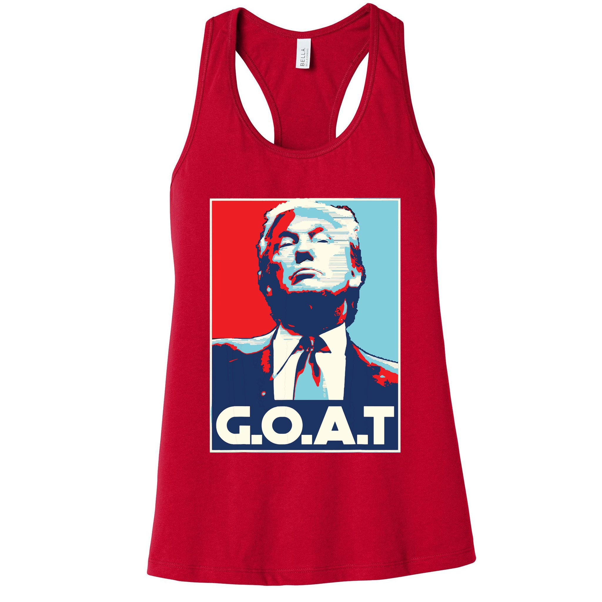 Trump Goat Middle Finger Election 2024 Republican Poster Womens Tank Top