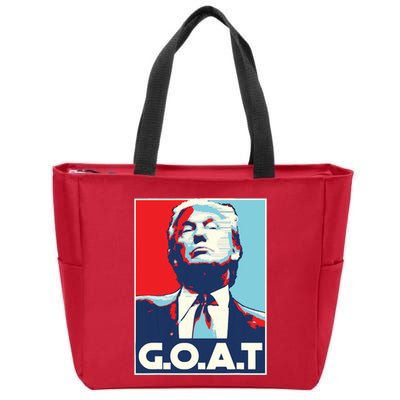 Trump Goat Middle Finger Election 2024 Republican Poster Zip Tote Bag