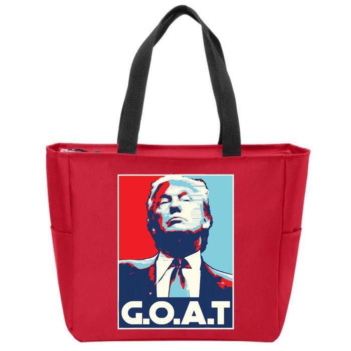 Trump Goat Middle Finger Election 2024 Republican Poster Zip Tote Bag