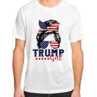 Trump Girl Messy Bun Trump 2024 Election American Flag Adult ChromaSoft Performance T-Shirt