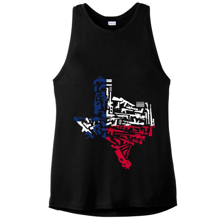 Texas gun map 2nd amendment Ladies PosiCharge Tri-Blend Wicking Tank
