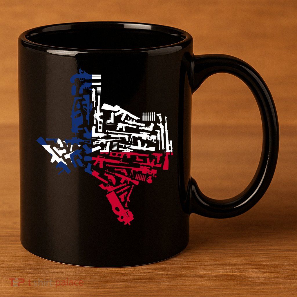 Texas gun map 2nd amendment 11oz C Handle Ceramic Mug