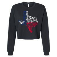 Texas gun map 2nd amendment Cropped Pullover Crew