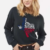 Texas gun map 2nd amendment Cropped Pullover Crew