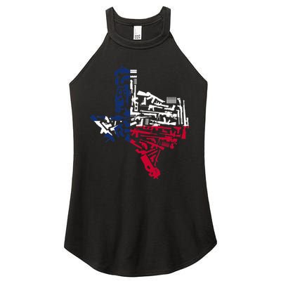 Texas gun map 2nd amendment Women's Perfect Tri Rocker Tank