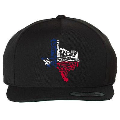 Texas gun map 2nd amendment Wool Snapback Cap