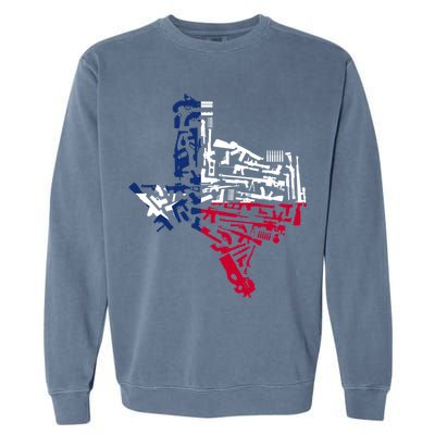 Texas gun map 2nd amendment Garment-Dyed Sweatshirt