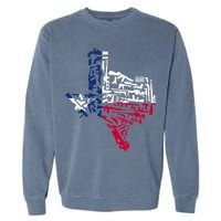 Texas gun map 2nd amendment Garment-Dyed Sweatshirt