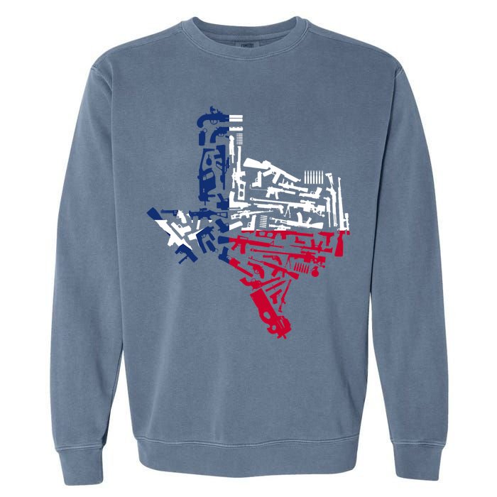 Texas gun map 2nd amendment Garment-Dyed Sweatshirt