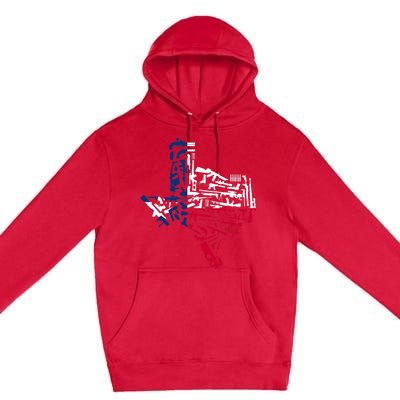 Texas gun map 2nd amendment Premium Pullover Hoodie