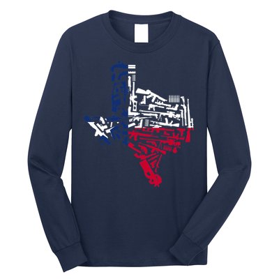 Texas gun map 2nd amendment Long Sleeve Shirt