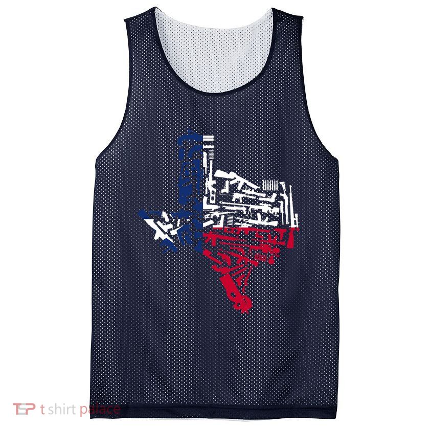 Texas gun map 2nd amendment Mesh Reversible Basketball Jersey Tank
