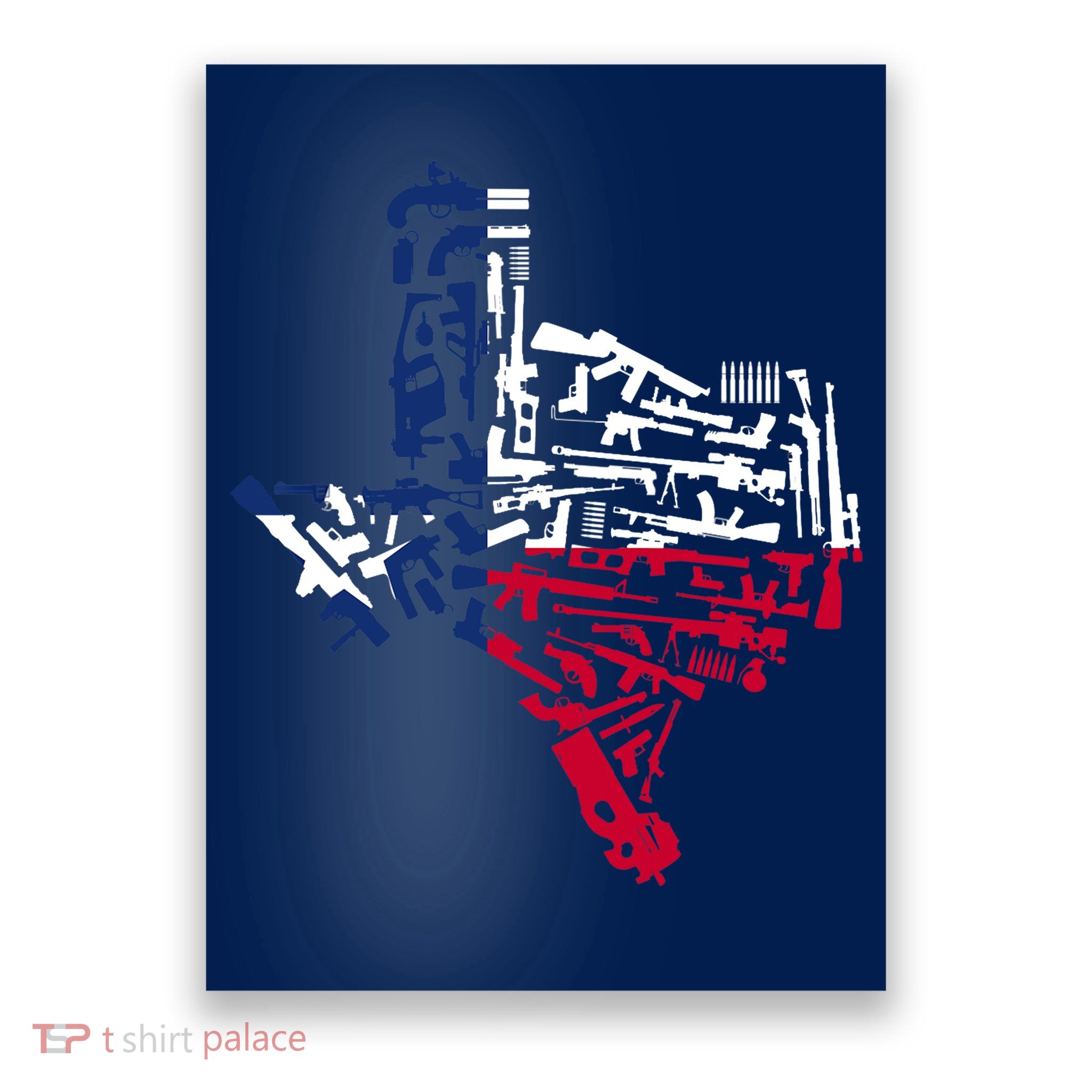 Texas gun map 2nd amendment Poster
