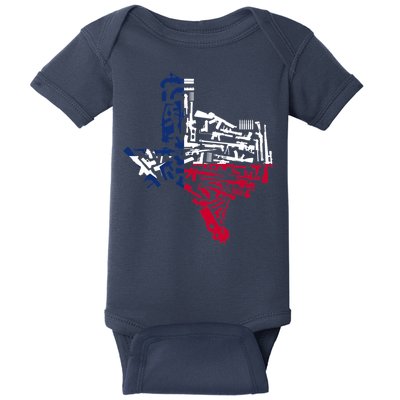 Texas gun map 2nd amendment Baby Bodysuit