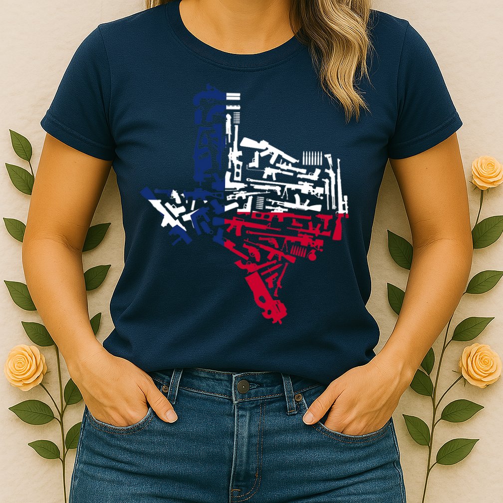 Texas gun map 2nd amendment Womens T-Shirt