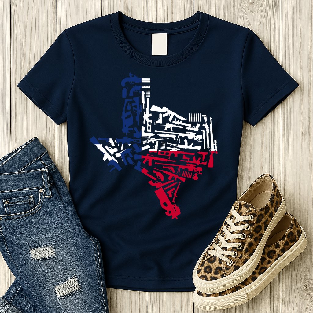 Texas gun map 2nd amendment Womens T-Shirt