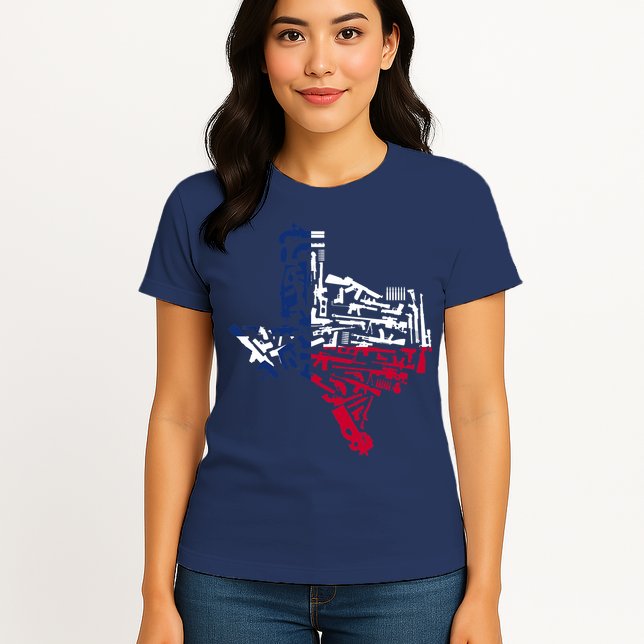 Texas gun map 2nd amendment Womens T-Shirt
