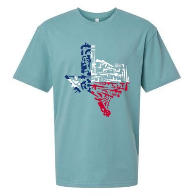 Texas gun map 2nd amendment Sueded Cloud Jersey T-Shirt