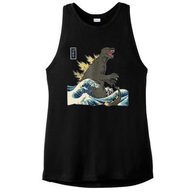 THE GREAT MONSTER OFF KANAGAWA TeamGodzilla Wave Poster Ladies PosiCharge Tri-Blend Wicking Tank