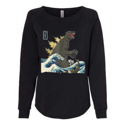 THE GREAT MONSTER OFF KANAGAWA TeamGodzilla Wave Poster Womens California Wash Sweatshirt