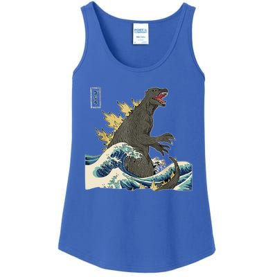 THE GREAT MONSTER OFF KANAGAWA TeamGodzilla Wave Poster Ladies Essential Tank