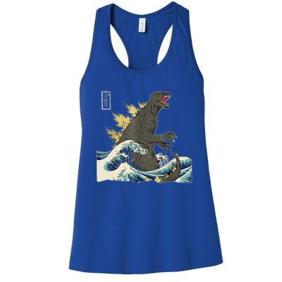 THE GREAT MONSTER OFF KANAGAWA TeamGodzilla Wave Poster Women's Racerback Tank