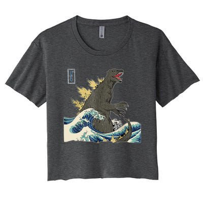 THE GREAT MONSTER OFF KANAGAWA TeamGodzilla Wave Poster Women's Crop Top Tee